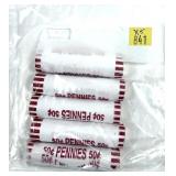 x5- U.S. Mint rolls 2025 Lincoln cents, BU -x5