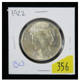 1922 Peace dollar, BU