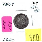 1857 Seated Liberty dime
