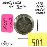 1873 Seated Liberty dime