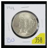 1923 Peace dollar, BU
