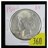 1922-S Peace dollar, BU