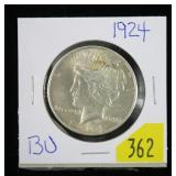 1924 Peace dollar, BU