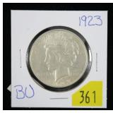 1923 Peace dollar, BU