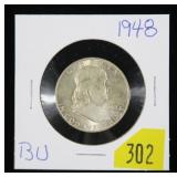 1948 Franklin half dollar, BU