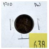 1910 Lincoln cent, AU