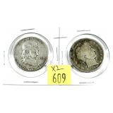 x2- Half dollars, 90% silver -x2 half dollars -