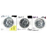 x3- Proof half dollars -x3 half dollars -Sold by