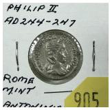 Ancient Roman coin, 244-247 AD