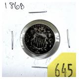 1868 Shield nickel