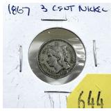 1867 3-cent nickel