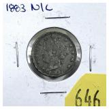 1883 n/c Liberty Head nickel