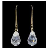 14K Yellow gold shepherd hook earrings with