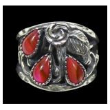 Sterling silver dentil set 3-stone teardrop