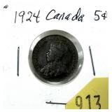 1924 Canadian nickel