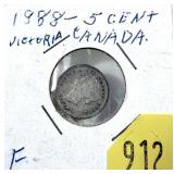 1888 Canadian 5-cent silver
