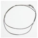 Sterling silver 18" box chain, 2.8 grams