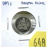 1891 Seated Liberty dime