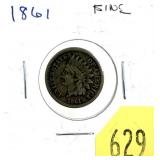 1861 Indian Head cent, Fine