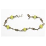 Nancy Melet 7.25" bracelet with faceted peridot
