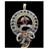 18K Yellow and white gold stunning antique