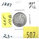 1887 Seated Liberty dime