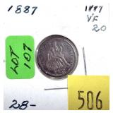 1887 Seated Liberty dime