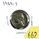 1939-S Jefferson nickel