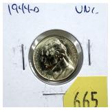 1944-D Jefferson nickel, 35%, Unc,
