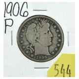 1906 Barber half dollar