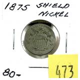 1875 Shield nickel