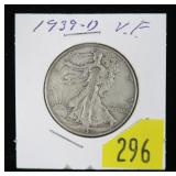 1939-D Walking Liberty half dollar