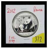 2012 1 oz. Panda .999 silver round, Proof