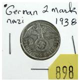 1938 Germany 2 marks