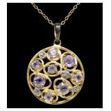 Sterling silver gold wash amethyst 8-stone
