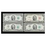 x4- $2 notes, mixed series -x4 notes -Sold by the