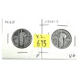 x2- Quarters, 90% silver -x2 quarters -Sold by the