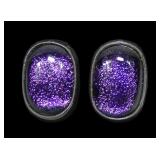 Sterling silver bezel set dichronic glass post