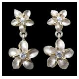 Sterling silver flower post earrings with flower