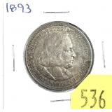 1893 Columbia half dollar