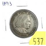 1893 Columbia half dollar