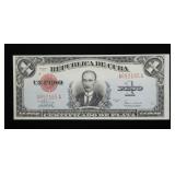Republic of Cuba 1 peso, series of 1938, Unc.