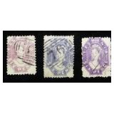 Tasmania lot of 3 - A 4,6 pence, wmk used