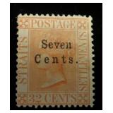 Straits Settlements 21 MH, CV $180
