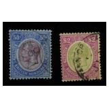 British Honduras 100, 102 used, CV $146