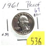1961 Washington quarter, Proof