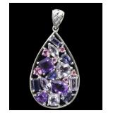 Sterling silver assorted cut amethyst and garnet