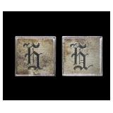 Vintage Anson square sterling silver cuff links,