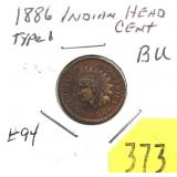 1886 Type I Indian Head cent