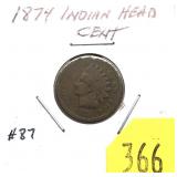 1874 Indian Head cent